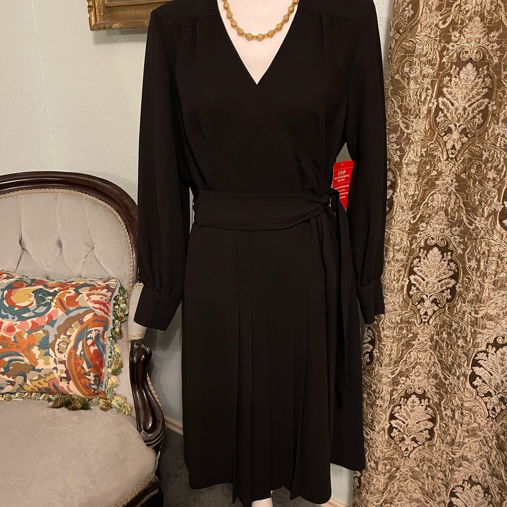 Barrie Pace black pleated front dress.